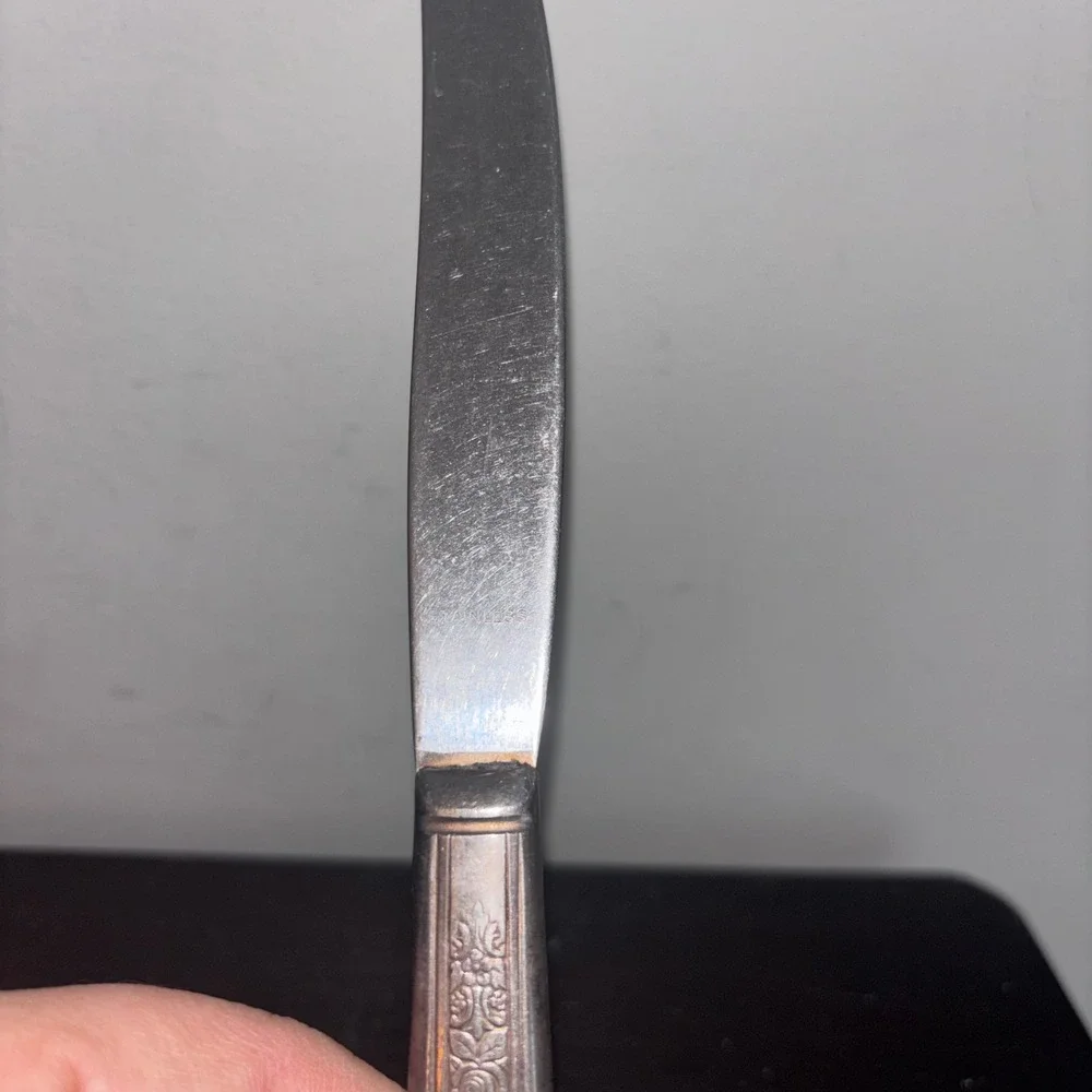 Vintage | Silver Plated‎ | Dinner Knife | Floral Handle